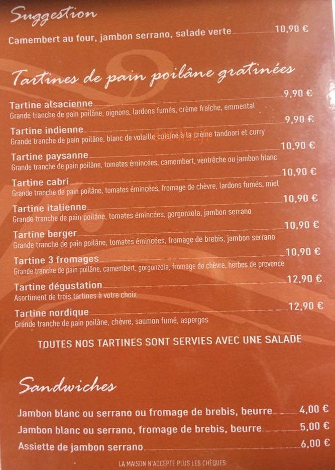 L'Instant Gourmand — carte page 3