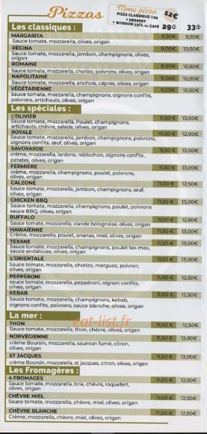 L'olivier — carte page 1