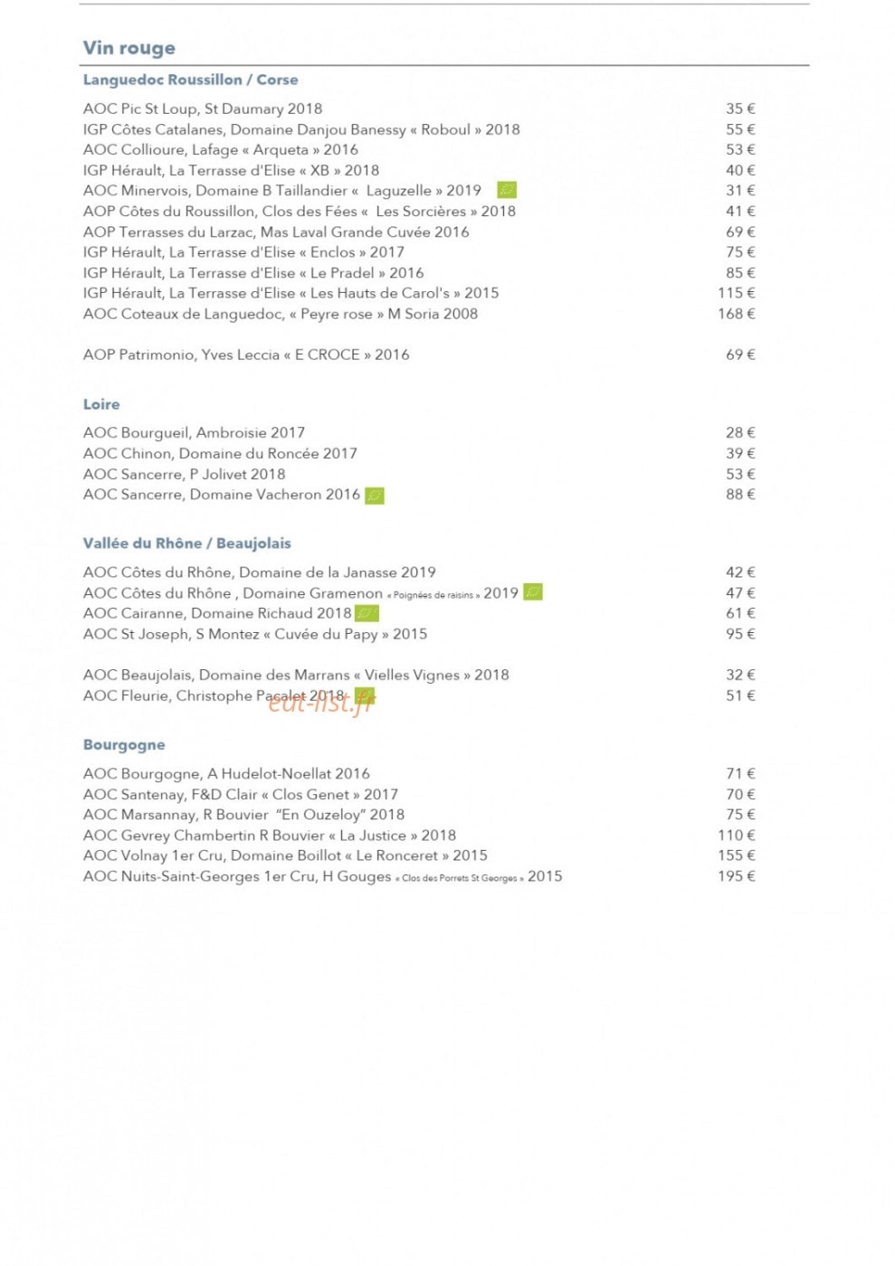La Table Sébastien Gravé — carte page 5