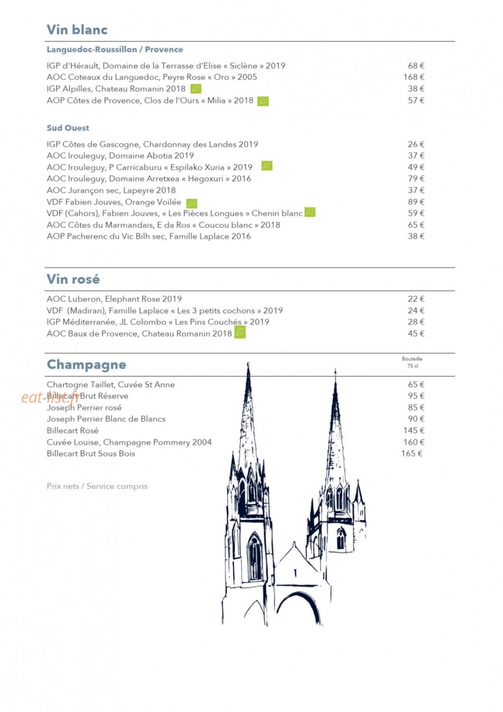 La Table Sébastien Gravé — carte page 7