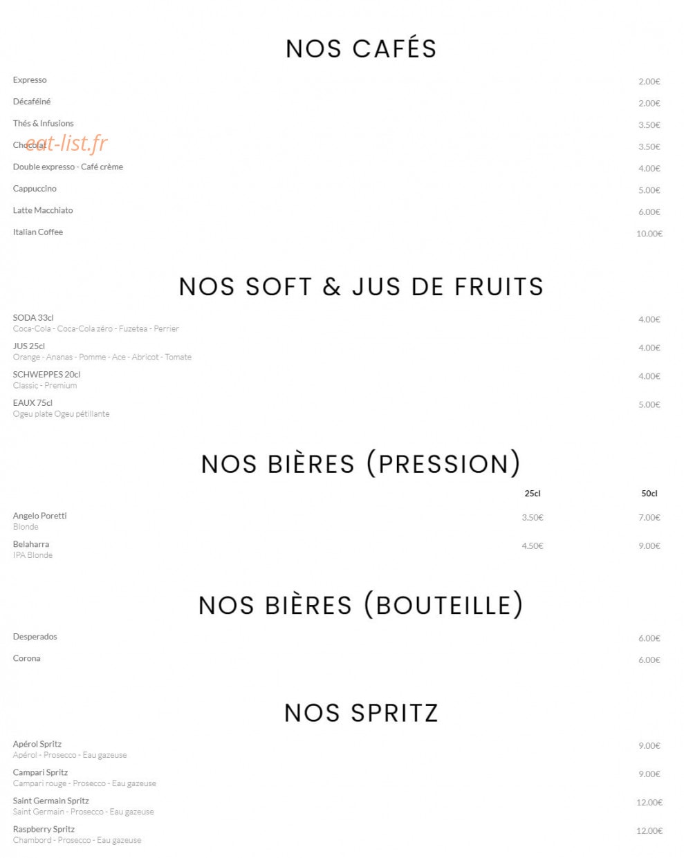 La Villa — carte page 7
