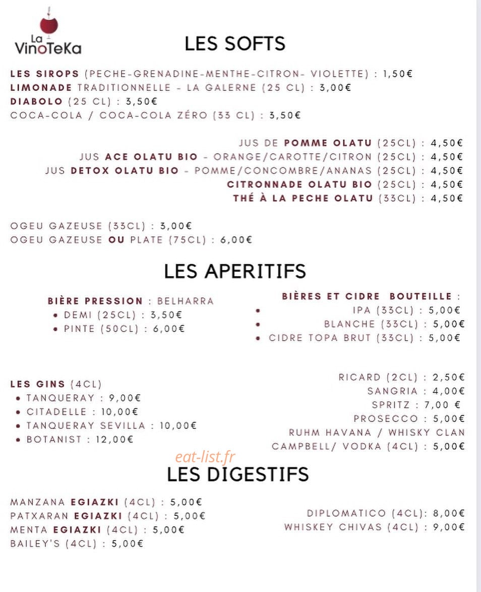 La Vinoteka — carte page 4