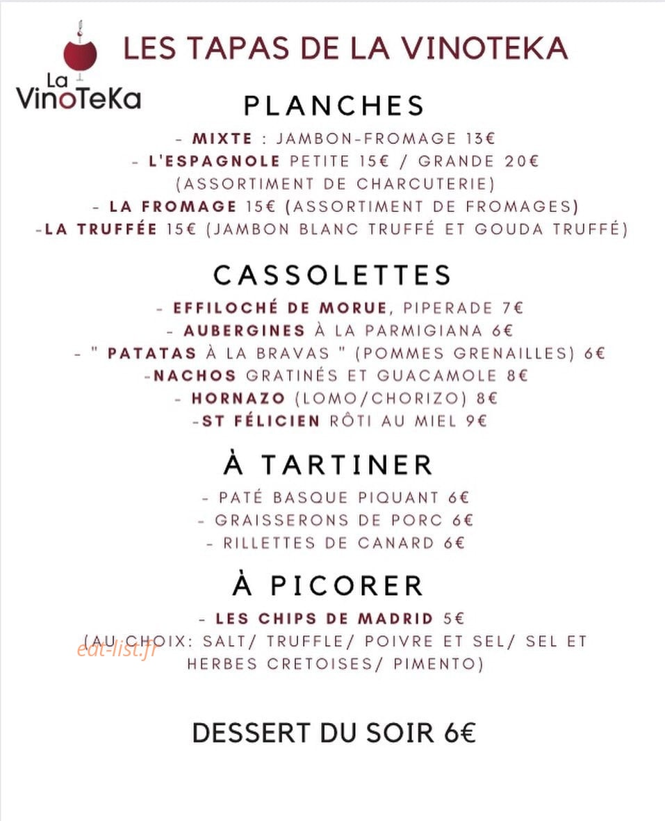 La Vinoteka — carte page 2