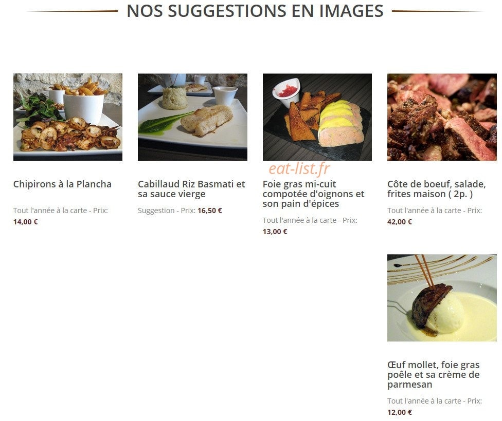 Le Bistro'Quai — carte page 1