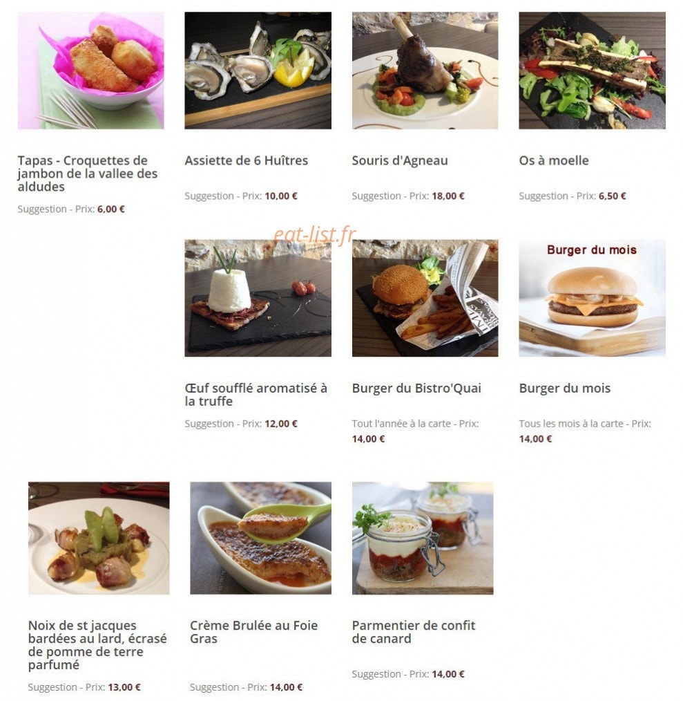 Le Bistro'Quai — carte page 2