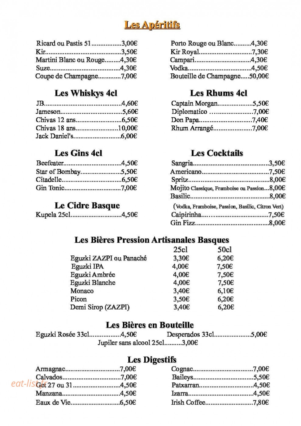 Le Cancre — carte page 6