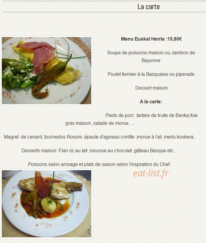 Le Chistera — carte page 2