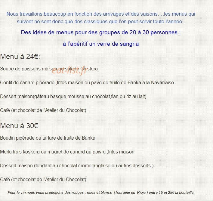 Le Chistera — carte page 1