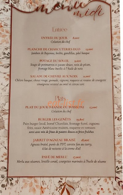 Le Restaurant Atea — carte page 2