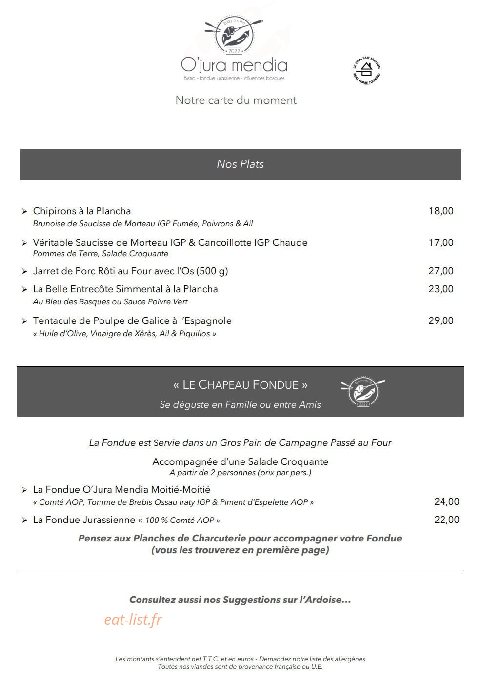 O'Jura Mendia — carte page 2