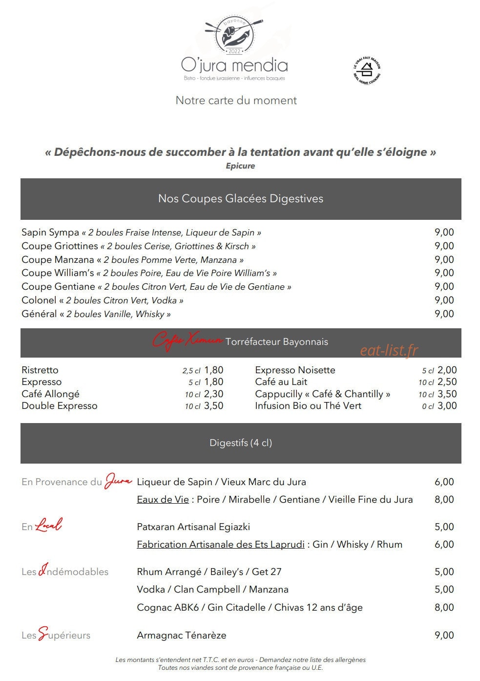 O'Jura Mendia — carte page 4