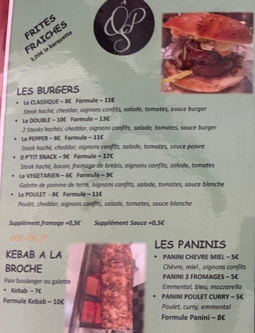 O'p'titsnack — carte page 2