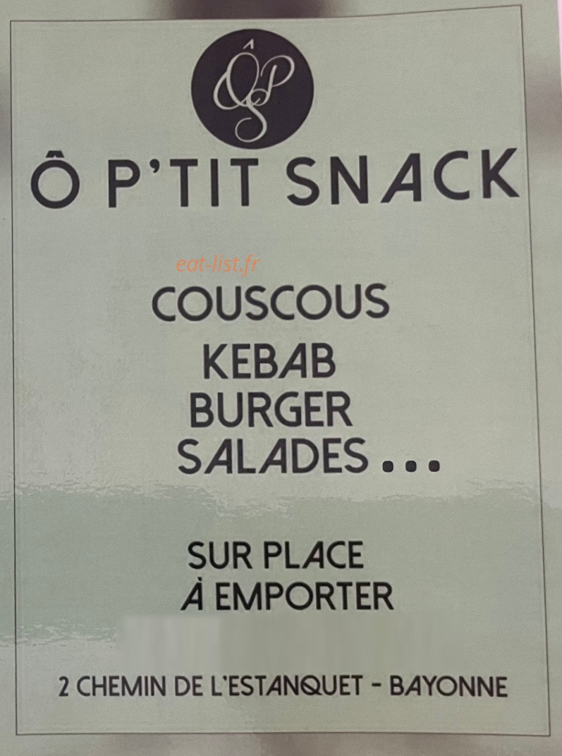 O'p'titsnack — carte page 1