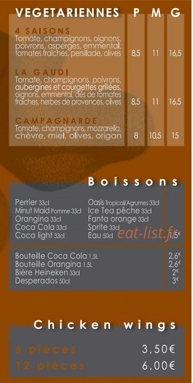 Pizza Bai — carte page 6
