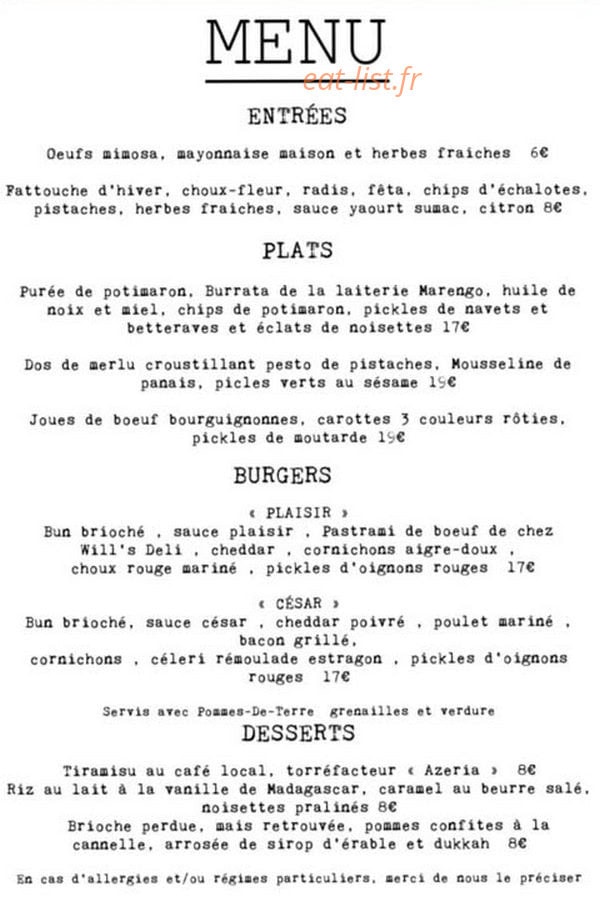 Plaisir — carte page 1