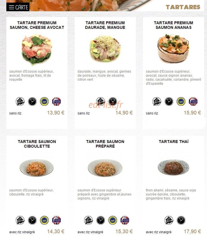 You Sushi — carte page 12