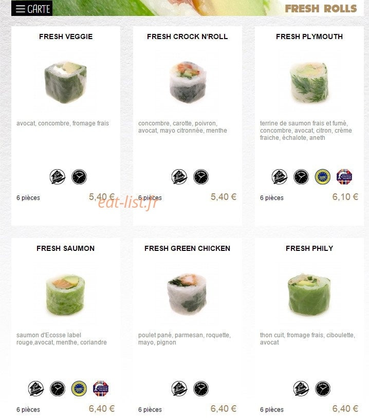 You Sushi — carte page 8
