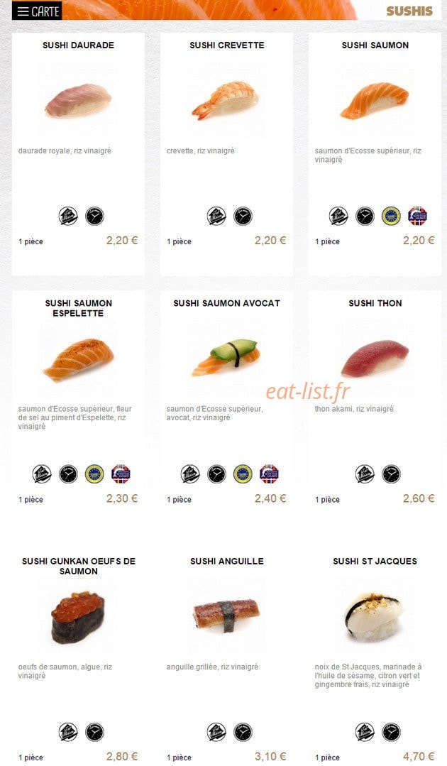 You Sushi — carte page 11