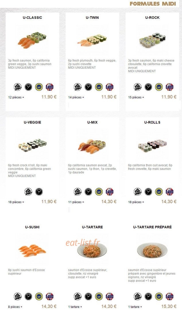 You Sushi — carte page 1