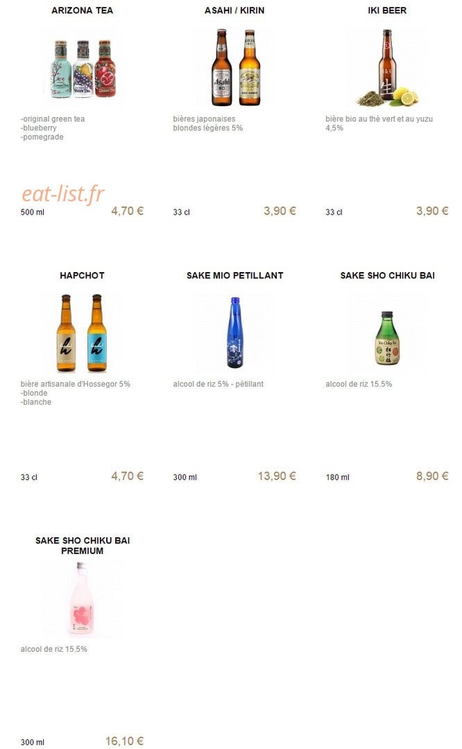 You Sushi — carte page 20
