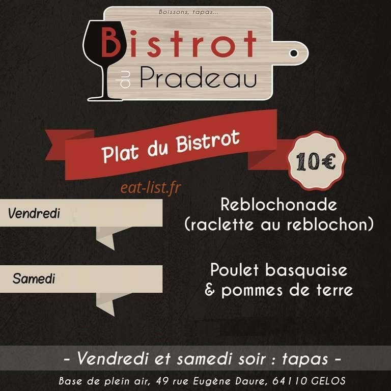 Le Bistrot du Pradeau — carte page 1