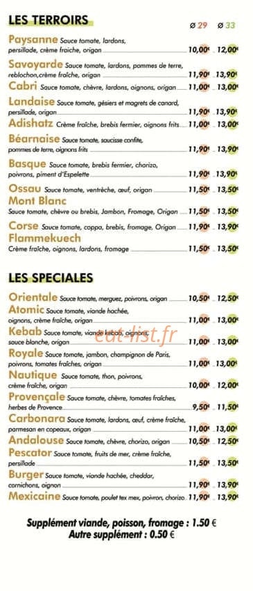 Pizz’ à Bruno — carte page 2