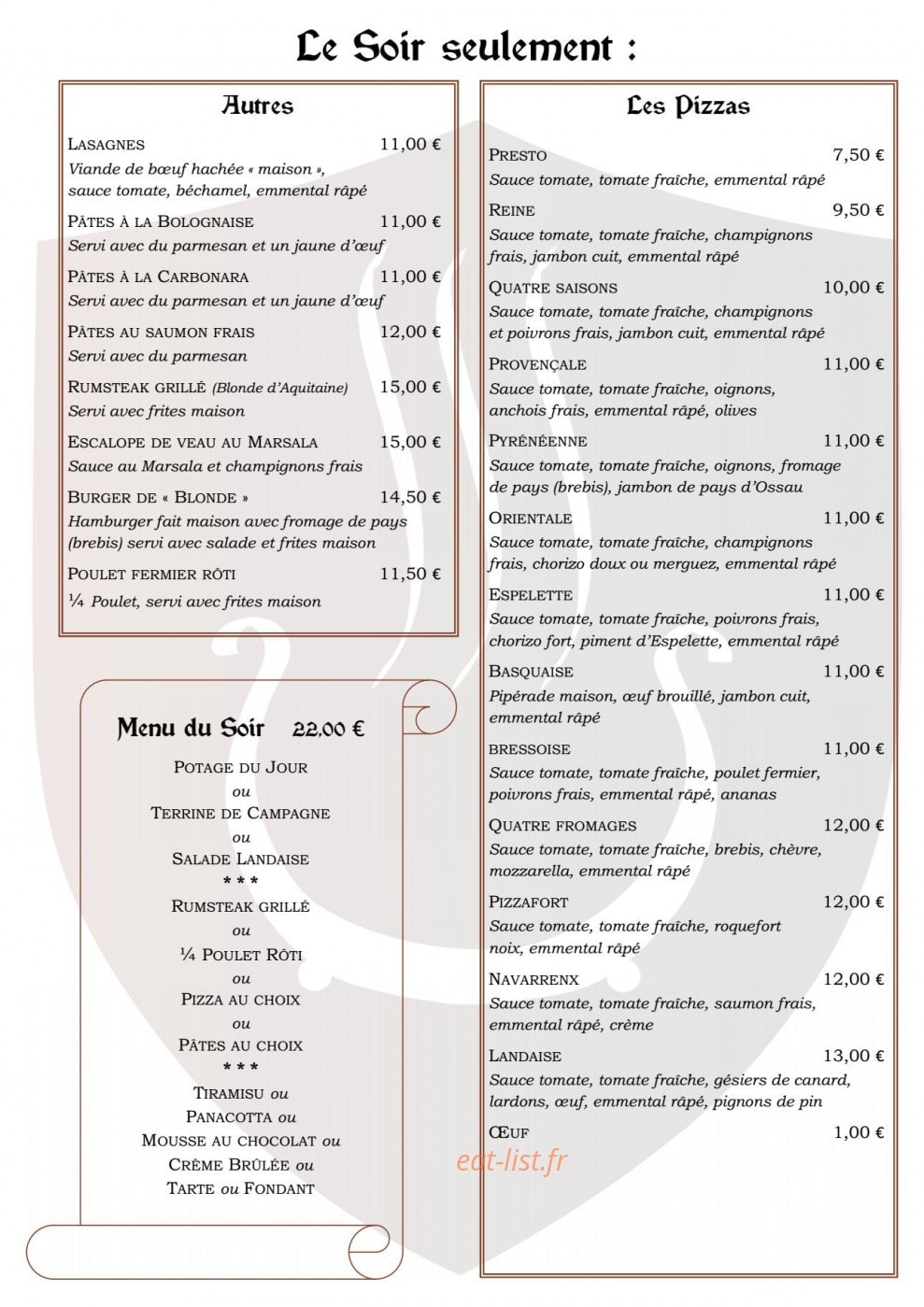 Le Pare Faim — carte page 2