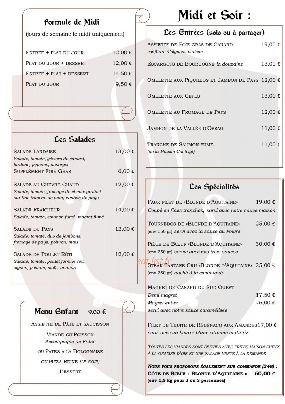 Le Pare Faim — carte page 1