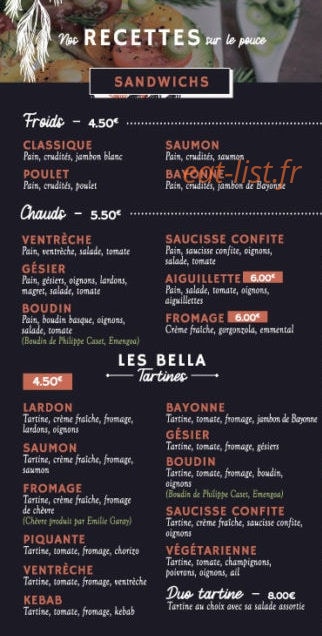Pizza Bella — carte page 6