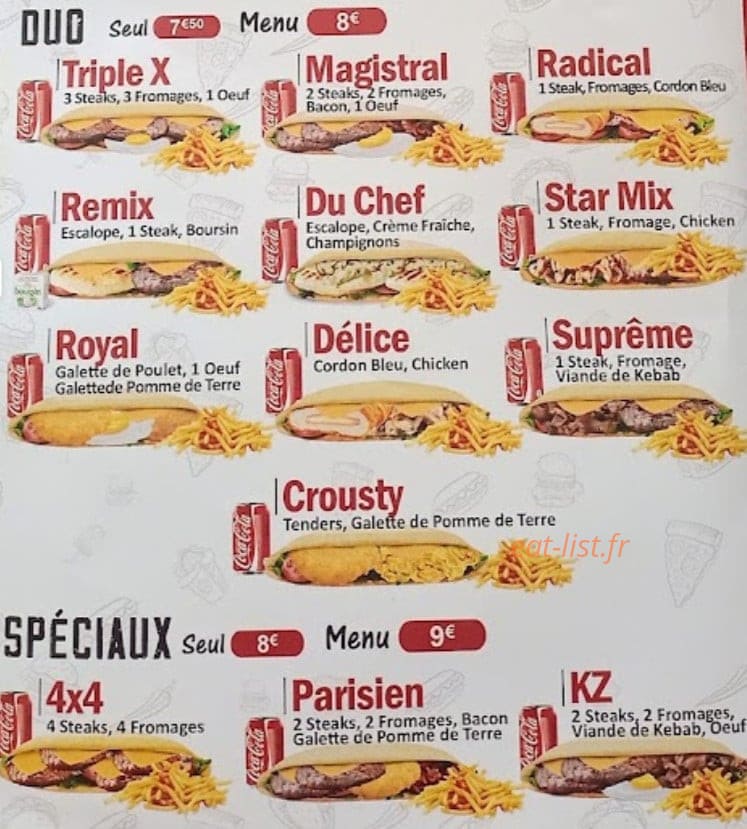 Kz fastfood — carte page 5
