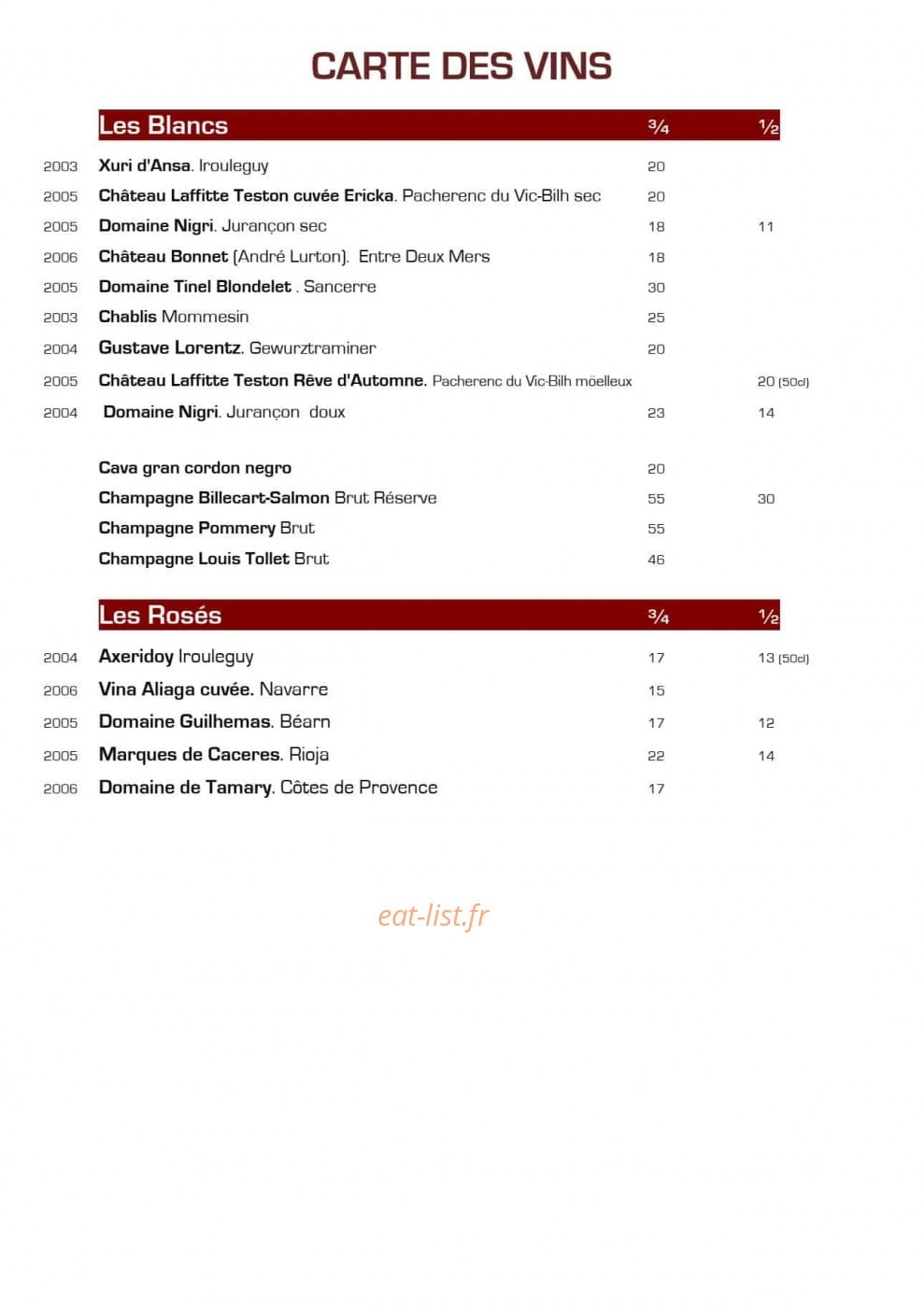 Le Trinquet — carte page 2