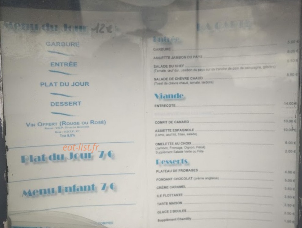 Chez Salis — carte page 1