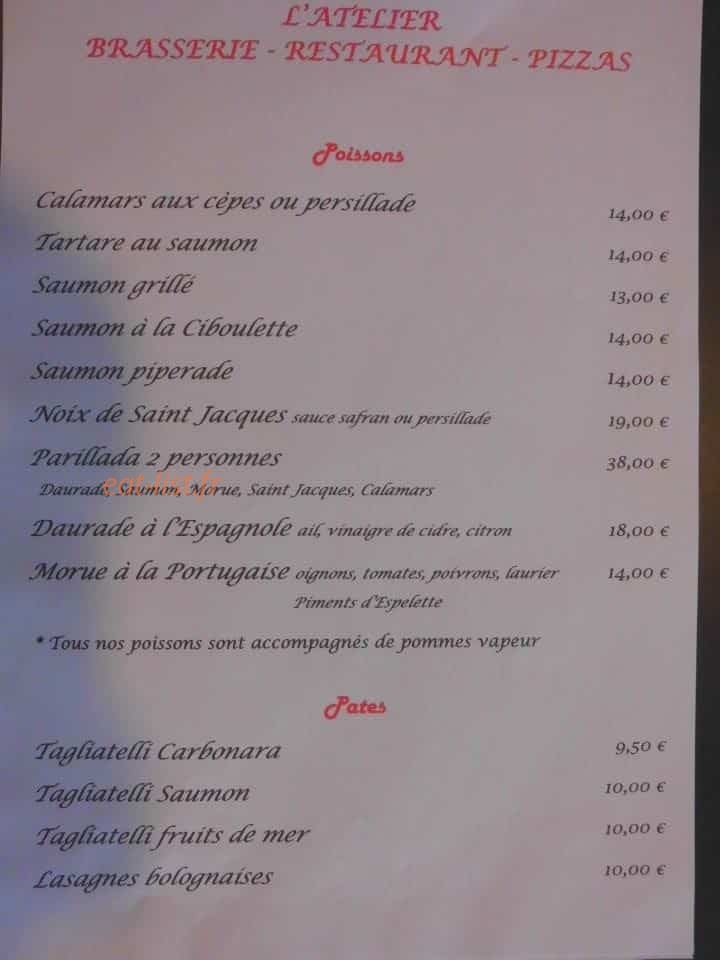 L'Atelier — carte page 2