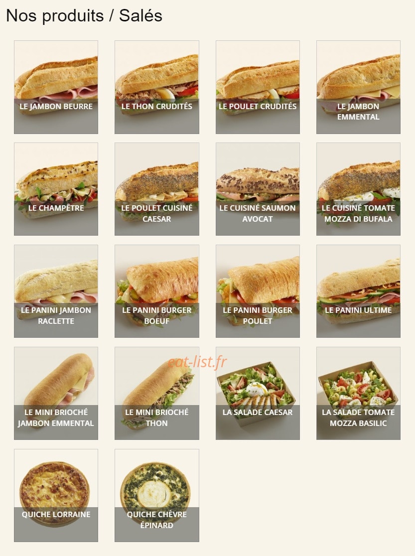 Le Fournil de Pierre — carte page 1