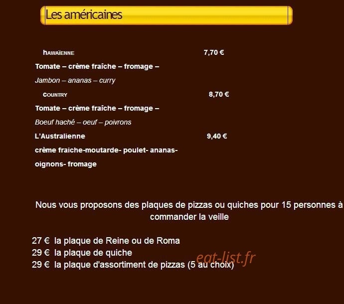 Serres Pizzas — carte page 4