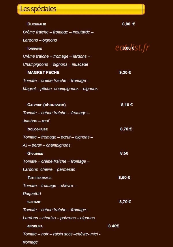 Serres Pizzas — carte page 2