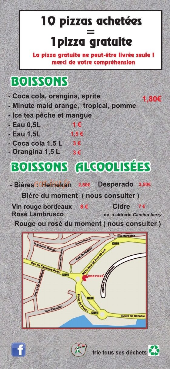 Bida pizza — carte page 6