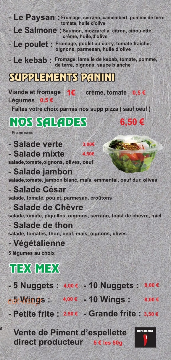 Bida pizza — carte page 4