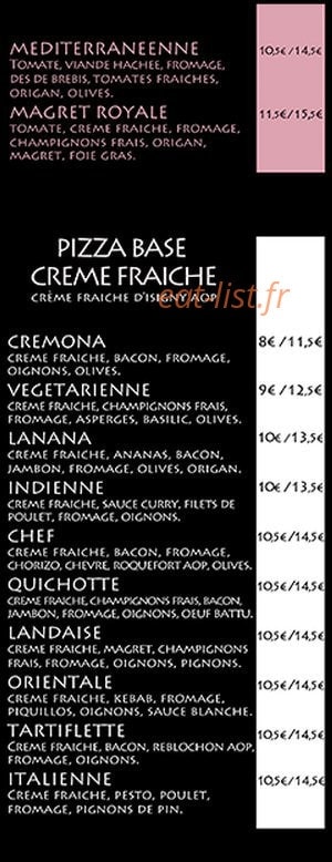 Luz Pizza — carte page 4