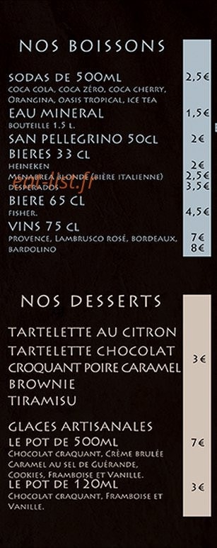 Luz Pizza — carte page 6