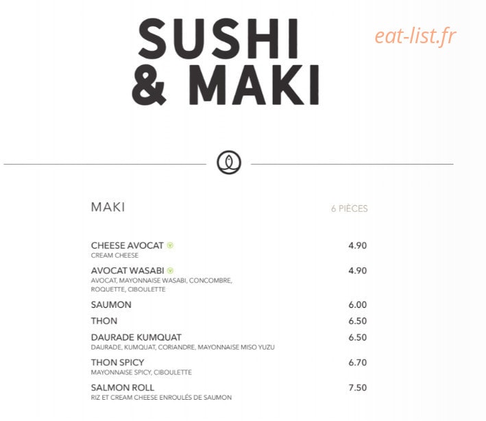 Sushi Shop — carte page 20