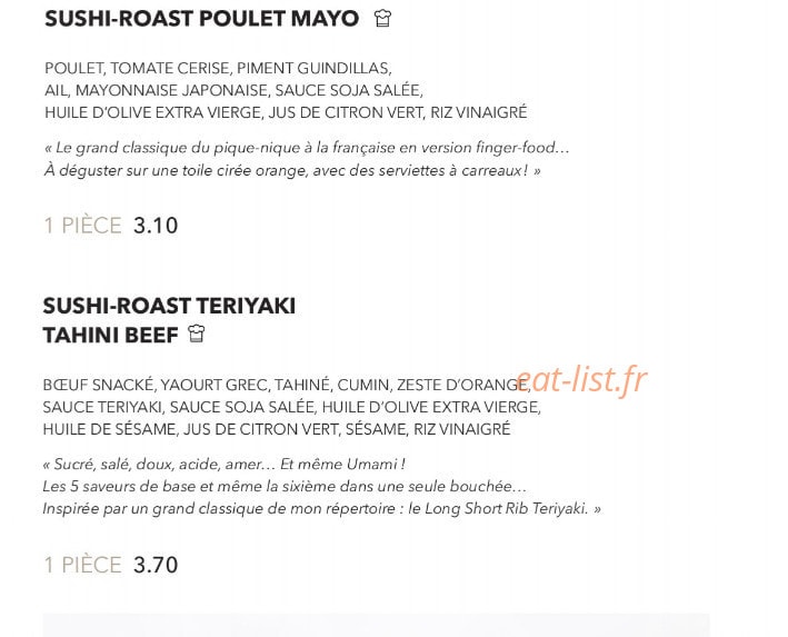 Sushi Shop — carte page 6