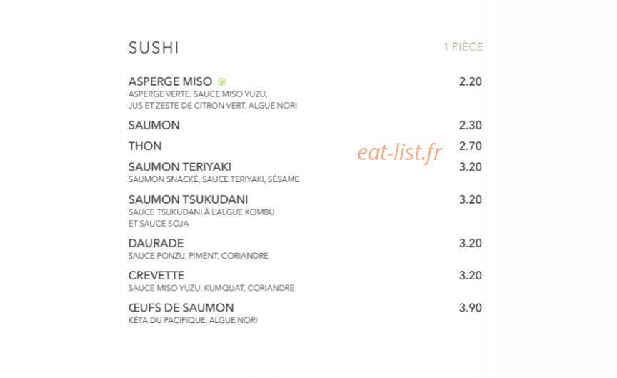 Sushi Shop — carte page 19