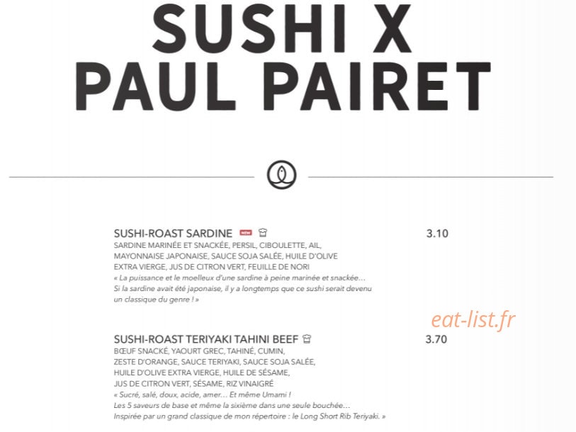 Sushi Shop — carte page 18