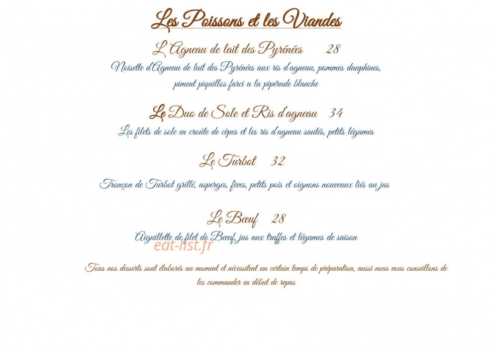 Restaurant Chilo — carte page 2