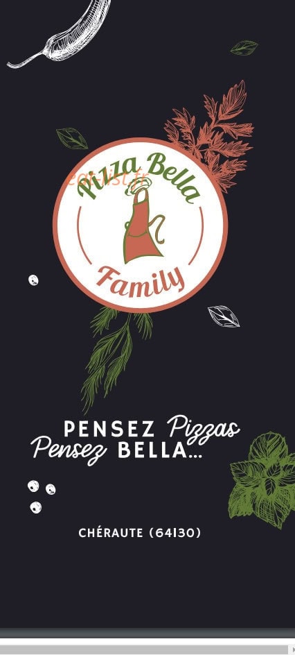 Pizza Bella — carte page 1