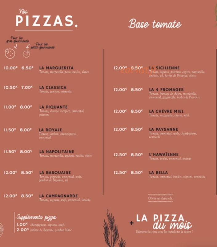 Pizza Bella — carte page 3