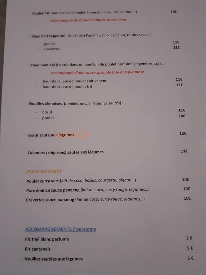 Chez Yaya — carte page 2