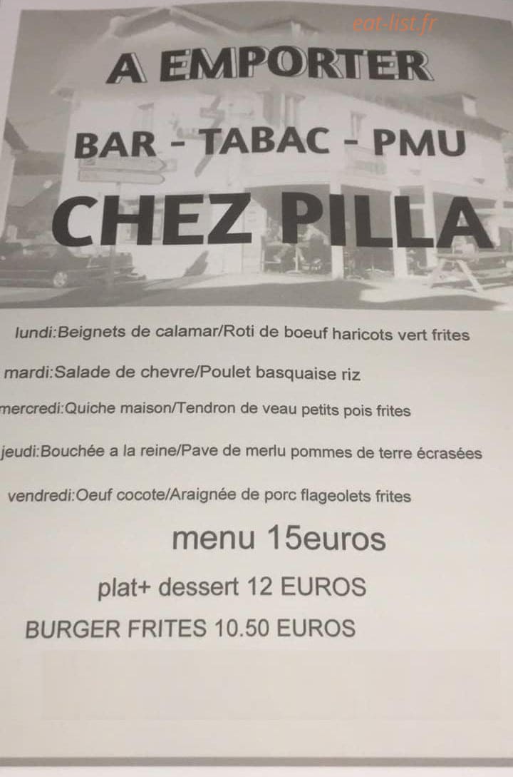 Chez Pilla — carte page 1