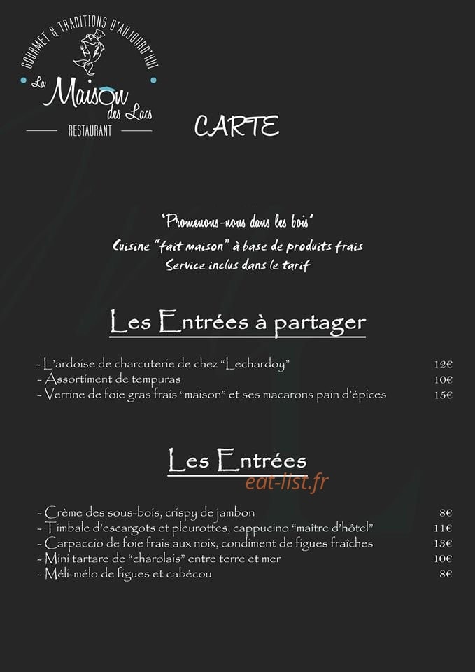La Maison Des Lacs — carte page 13